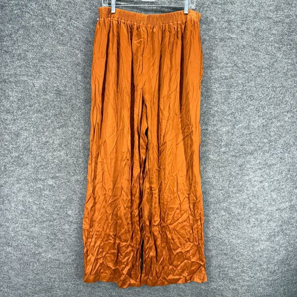 New Forever 21 Pants Women 1X Plus Brown High Rise Flat Front Elastic Waist - Picture 2 of 9